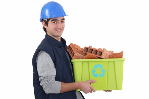 Recycling center handling builders waste materials