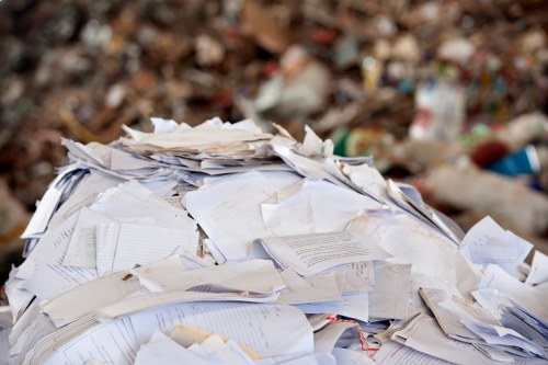 Recycling demolition materials at facility